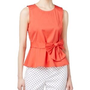 Red Sleeveless Top with Bow